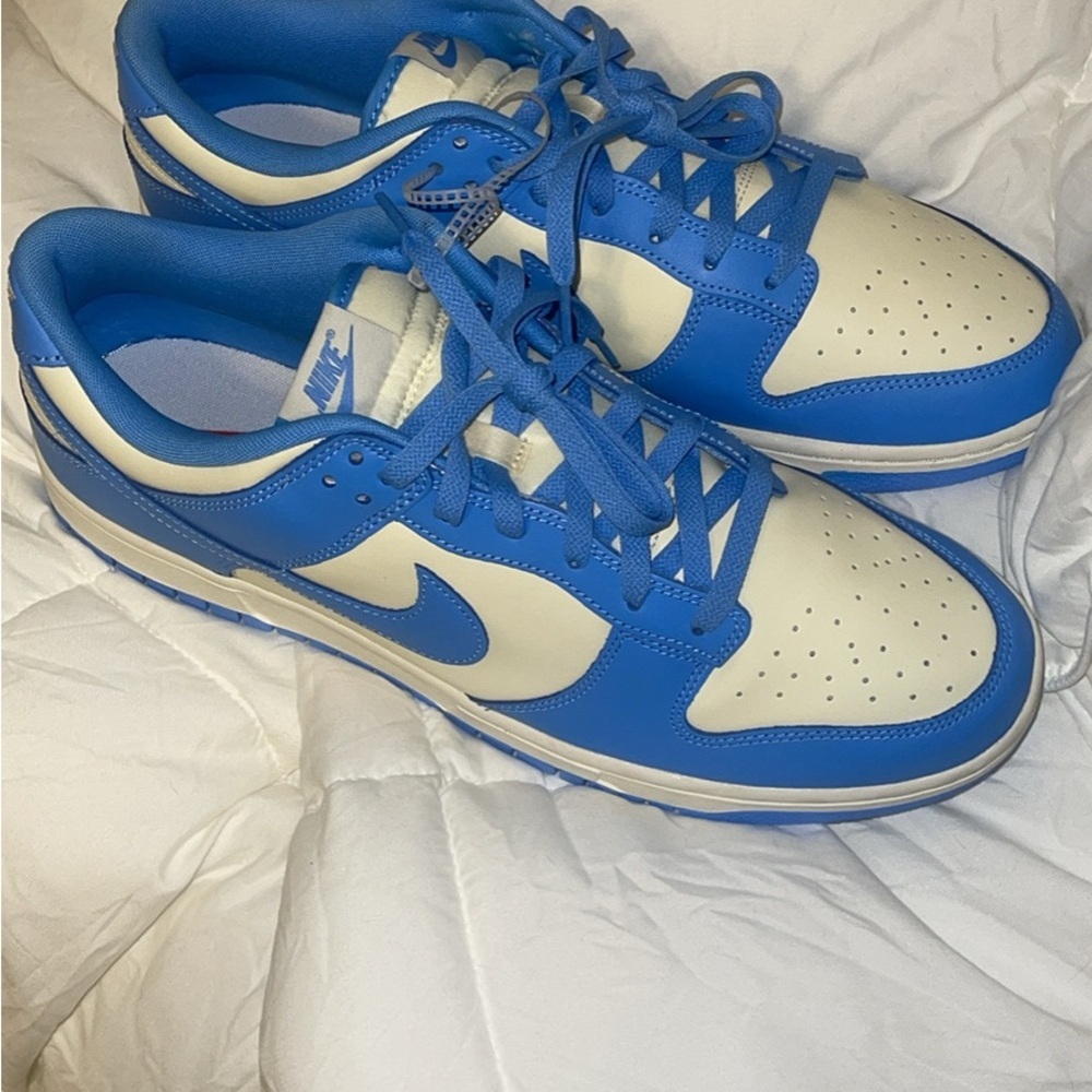 Nike Men's light, blue and coconut low dunks